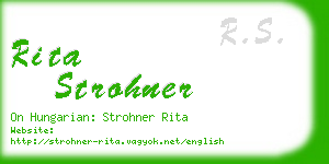 rita strohner business card